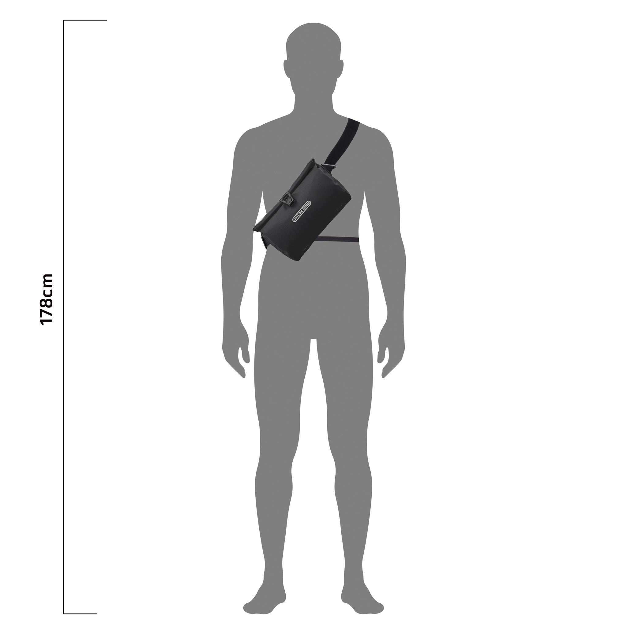 ORTLIEB Velo-Sling Flex couleur black 2.5 Liter fixée au guidon de vélo avec système Bar-Lock